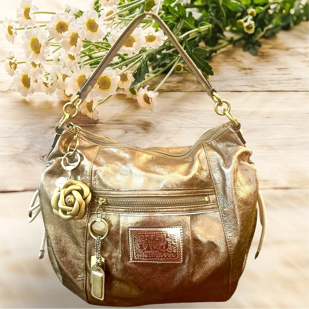 Handmade Wailiki‎ Gold Flower Keychain & Bag Charm NWOT